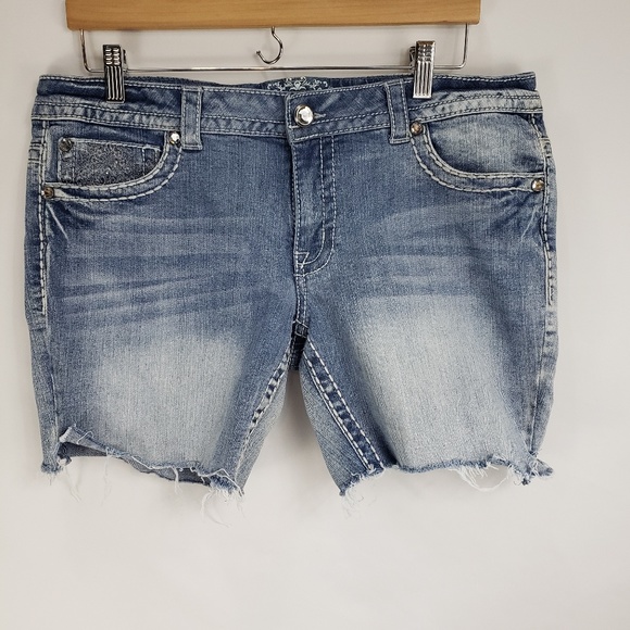 Paisley Sky Pants - Paisley Sky Jean Cutoff Shorts
